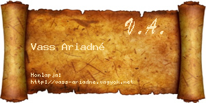 Vass Ariadné névjegykártya